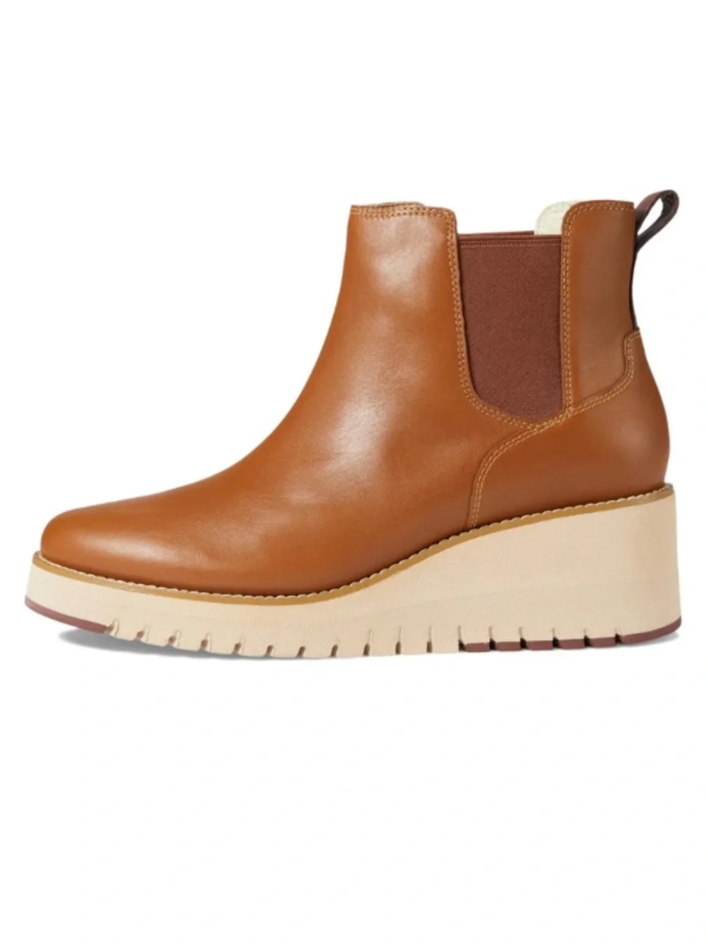 Cole Haan Zerogrand‎ City Wedge Waterproof Ankle Chelsea Boots Booties 9B Tan